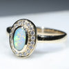 Australian White Boulder Opal and Diamond  Gold Ring Size 6.25 Code -RL64