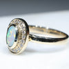 Australian White Boulder Opal and Diamond  Gold Ring Size 6.25 Code -RL64