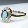 Australian White Boulder Opal and Diamond  Gold Ring Size 6.25 Code -RL64