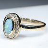 Australian White Boulder Opal and Diamond  Gold Ring Size 6.25 Code -RL64
