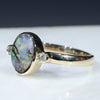 Natural Australian Boulder Opal and Diamond Gold Ring - Size 6 US Code RL66