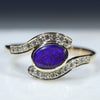 Natural Australian Boulder Opal and Diamond  Gold Ring Size 8 Code RL52