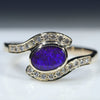 Natural Australian Boulder Opal and Diamond  Gold Ring Size 8 Code RL52