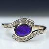 Natural Australian Boulder Opal and Diamond  Gold Ring Size 8 Code RL52
