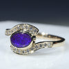 Natural Australian Boulder Opal and Diamond  Gold Ring Size 8 Code RL52