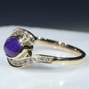 Natural Australian Boulder Opal and Diamond  Gold Ring Size 8 Code RL52