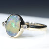 Natural Australian Boulder Opal and Diamond Gold Ring  - Size 6.75 Code - RL70
