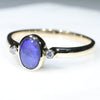 Natural Australian Boulder Opal and Diamond Gold Ring  - Size 7.5 Code - RL62