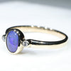 Natural Australian Boulder Opal and Diamond Gold Ring  - Size 7.5 Code - RL62