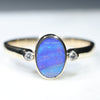 Natural Australian Boulder Opal and Diamond Gold Ring  - Size 7.75 Code - RL69