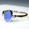 Natural Australian Boulder Opal and Diamond Gold Ring  - Size 7.75 Code - RL69