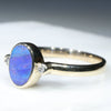 Natural Australian Boulder Opal and Diamond Gold Ring  - Size 7.75 Code - RL69