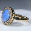 Natural Australian Boulder Opal and Diamond 18k Gold Ring - Size 6.75 Code -GR759