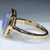 Natural Australian Boulder Opal and Diamond 18k Gold Ring - Size 6.75 Code -GR759