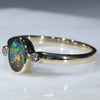 Natural Australian Boulder Opal and Diamond Gold Ring  - Size 7.25 Code - RL74