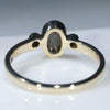 Natural Australian Boulder Opal and Diamond Gold Ring  - Size 7.25 Code - RL74