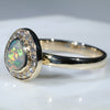 Australian  Opal and Diamond  Gold Ring Size 6.75 Code -RL57