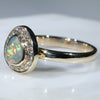 Australian  Opal and Diamond  Gold Ring Size 6.75 Code -RL57
