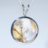 Natural Australian Boulder Opal Silver Pendant with Silver Chain (14mm x 14mm) Code -SD327