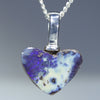 Natural Boulder Opal Silver Heart Pendant