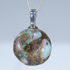 Australian Boulder Opal Silver Pendant with Silver Chain (15mm x 16mm) Code-SD197
