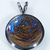 Australian Boulder Opal Matrix Silver Pendant with Silver Chain (15mm x 15mm)  Code -SD326