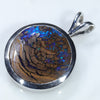 Australian Boulder Opal Matrix Silver Pendant with Silver Chain (15mm x 15mm)  Code -SD326