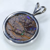 Australian Boulder Opal Matrix Silver Pendant with Silver Chain (15mm x 15mm)  Code -SD326