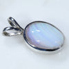 Natural Australian Boulder Opal Silver Pendant with Silver Chain (10mm x 8mm) Code -SD345