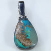 Australian Boulder Opal Silver Pendant with Silver Chain (12mm x 9mm) Code-SD219