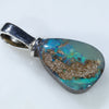 Australian Boulder Opal Silver Pendant with Silver Chain (12mm x 9mm) Code-SD219