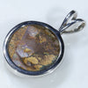 Natural Australian Boulder Opal Silver Pendant with Silver Chain (14mm x 14mm) Code -SD327