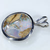 Natural Australian Boulder Opal Silver Pendant with Silver Chain (14mm x 14mm) Code -SD327
