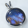 Natural Australian Boulder Opal Silver Pendant with Silver Chain (13mm x 13mm) Code -SD353