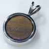 Natural Australian Boulder Opal Silver Pendant with Silver Chain (13mm x 13mm) Code -SD353