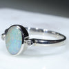 Australian Solid Boulder Opal and Diamond Silver Ring - Size 9 Code - RS120