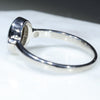 Australian Solid Boulder Opal and Diamond Silver Ring - Size 9 Code - RS120