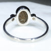 Australian Solid Boulder Opal and Diamond Silver Ring - Size 9 Code - RS120