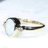 10k Gold- Solid White Opal- Natural Diamonds
