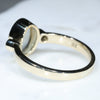 Natural Australian White Opal and Diamond Gold Ring - Size 6  Code WOR02
