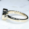 Natural Australian White Opal and Diamond Gold Ring - Size 6  Code WOR02