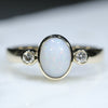 White Opal Gold Ring