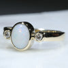 Natural Australian 10k Gold White Opal Ring