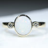  Natural White Opal Gold Ring