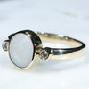 10k Gold-Solid White Opal- Natural Diamonds