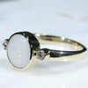 Coober Pedy White Opal and Diamond Gold Ring - Size 7.25 US Code WOR04