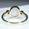 Coober Pedy White Opal and Diamond Gold Ring - Size 7.25 US Code WOR04