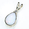 Coober Pedy White Opal and Diamond Gold Pendant (8mm x 6mm ) Code - WOP04