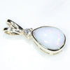 Coober Pedy White Opal and Diamond Gold Pendant (8mm x 6mm ) Code - WOP04