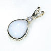 10k Gold- Solid White Opal- Natural Diamond